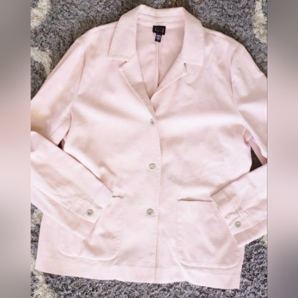 Eileen Fisher Pink Blazer Medium Cotton Blend